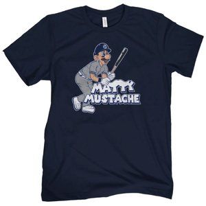 Gildan "Matty Mustache" Unisex T-Shirt / Navy M-2XL
